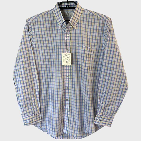 McILHenny Pastel Multi-Check Button-Down Shirt Men's Medium Business-Casual New - Picture 1 of 15